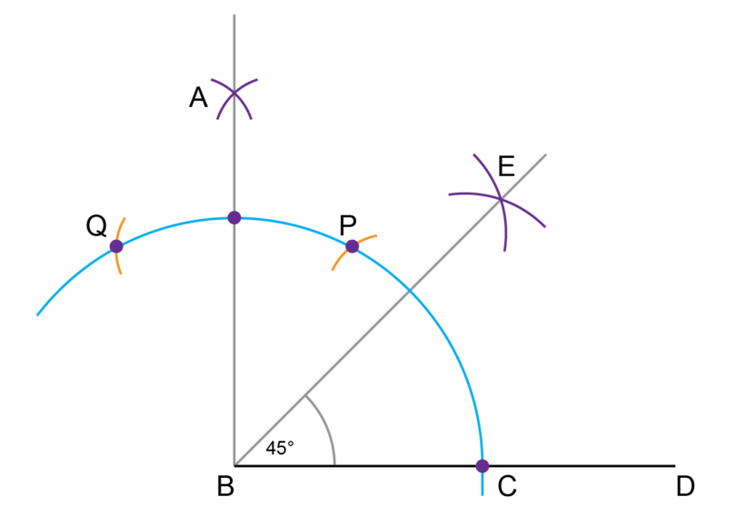 How many arcs are drawn while constructing 30∘ angle using a compass